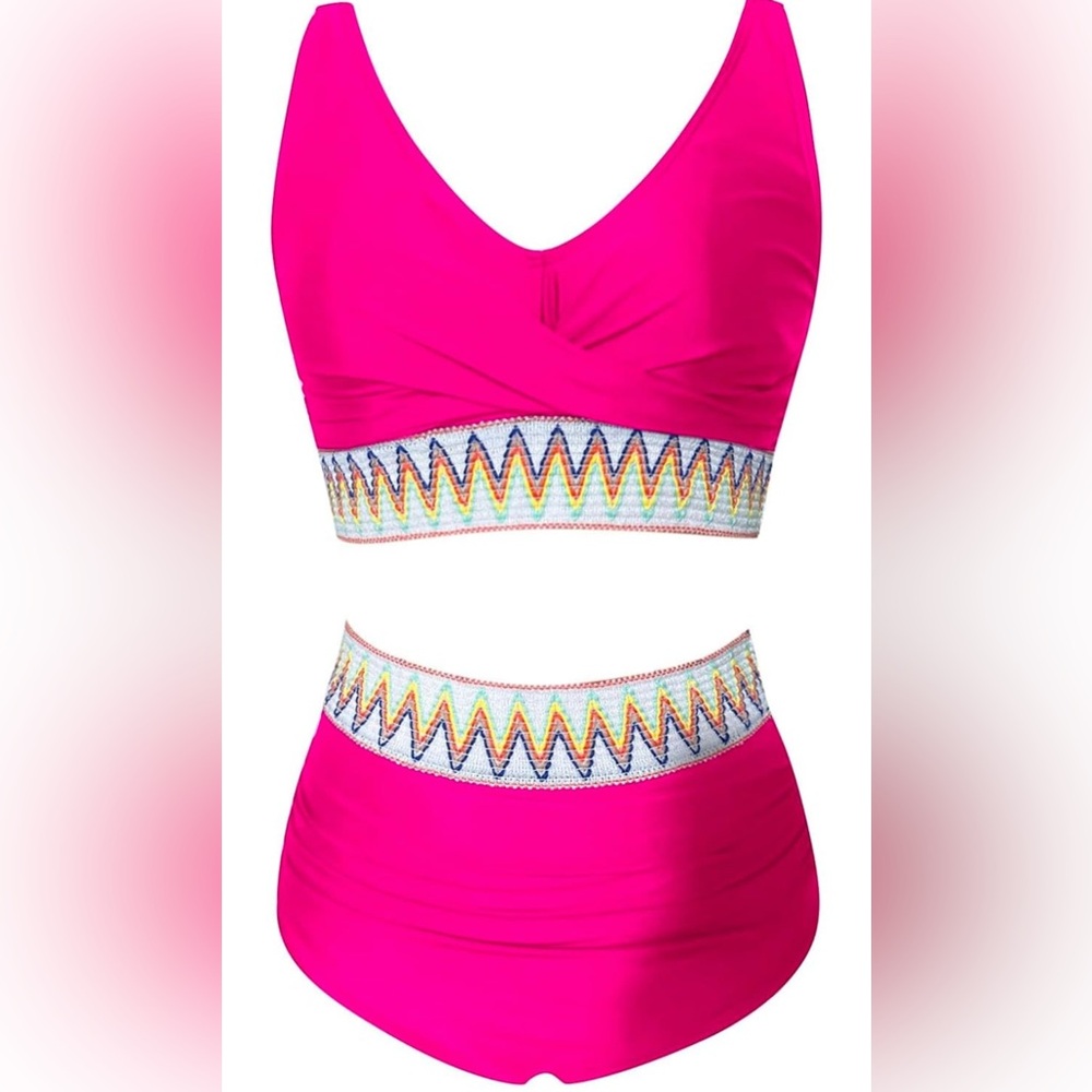 Vibrant Pink Zigzag Women's Swimsuit